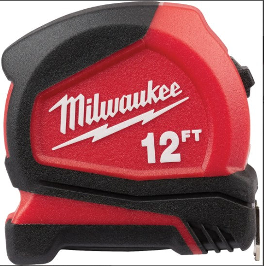 Compact Tape Measure, 25 mm x 12', Imperial Graduations