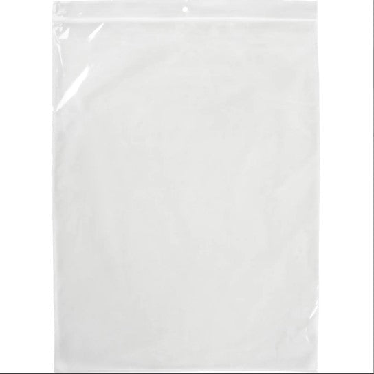 100 sacs blancs en poly, refermables, 9" x 6", 2 mils